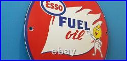 Vintage Esso Gasoline Porcelain Motor Oil Drop Boy Service Station Pump Sign