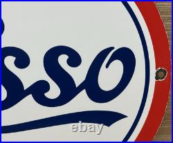 Vintage Esso Gasoline Porcelain Sign Gas Station Pump Plate Motor Oil Service Vintage Esso Gasoline Porcelain Sign Gas Station Pump Plate Motor Oil Service