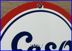 Vintage Esso Gasoline Porcelain Sign Gas Station Pump Plate Motor Oil Service