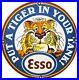 Vintage Esso Gasoline Porcelain Sign Put A Tiger In Your Tank Gas Oil Pump Plate