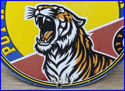 Vintage Esso Gasoline Porcelain Sign Put A Tiger In Your Tank Gas Oil Pump Plate