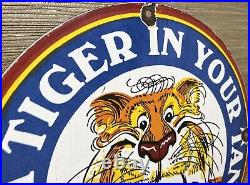 Vintage Esso Gasoline Porcelain Sign Put A Tiger In Your Tank Gas Oil Pump Plate