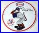 Vintage Esso Gasoline Sign Advertising Gas Pump Yankee Baseball Porcelain Sign