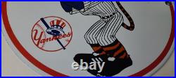 Vintage Esso Gasoline Sign Advertising Gas Pump Yankee Baseball Porcelain Sign Vintage Esso Gasoline Sign Advertising Gas Pump Yankee Baseball Porcelain Sign