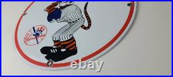 Vintage Esso Gasoline Sign Advertising Gas Pump Yankee Baseball Porcelain Sign Vintage Esso Gasoline Sign Advertising Gas Pump Yankee Baseball Porcelain Sign