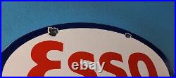 Vintage Esso Gasoline Sign Porcelain Gas Service Station Pump Motor Oil Sign