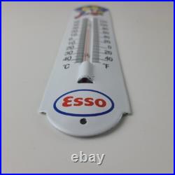 Vintage Esso Gasoline Sign Service Pump Ad Sign on Porcelain Thermometer Vintage Esso Gasoline Sign Service Pump Ad Sign on Porcelain Thermometer