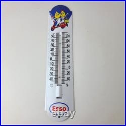 Vintage Esso Gasoline Sign Service Pump Ad Sign on Porcelain Thermometer Vintage Esso Gasoline Sign Service Pump Ad Sign on Porcelain Thermometer