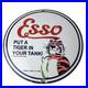 Vintage Esso Gasoline Sign Tiger Gas Station Porcelain Sign