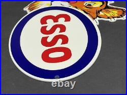 Vintage Esso Gasoline Tiger Metal Die-cut Advertising 12 Gas Station Oil Sign