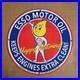 Vintage Esso Morning Motor Old Us Gasoline Oil Gas Pump Enamel Porcelain Sign