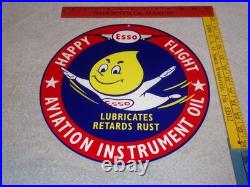 Vintage Esso Oil Drop Boy? Airplane Aviation Porcelain Metal Gasoline Oil Sign