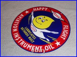 Vintage Esso Oil Drop Boy? Airplane Aviation Porcelain Metal Gasoline Oil Sign
