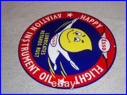 Vintage Esso Oil Drop Boy? Airplane Aviation Porcelain Metal Gasoline Oil Sign
