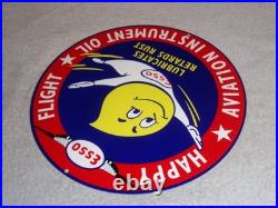 Vintage Esso Oil Drop Boy? Airplane Aviation Porcelain Metal Gasoline Oil Sign