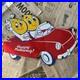 Vintage Esso Oil Drop Boy & Girl Car 20x14 Inches Porcelain Enamel Sign