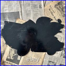 Vintage Esso Oil Drop Boy & Girl Car 20x14 Inches Porcelain Enamel Sign