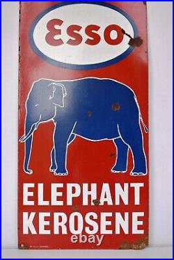 Vintage Esso Oil Porcelain Enamel Sign Board Elephant Kerosene Advertising Coll