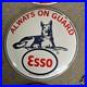 Vintage Esso On Guard 1962 Old Us Gasoline Oil Gas Pump Enamel Porcelain Sign
