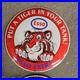 Vintage Esso Red Tiger Old Us Gasoline Oil Gas Pump Enamel Porcelain Sign