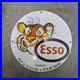 Vintage Esso Tiger Tank Old Us Gasoline Oil Gas Pump Enamel Porcelain Sign
