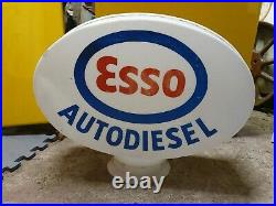 Vintage Esso diesel Plastic Petrol Pump Globe Automobilia Oil Original Garage