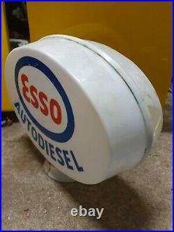Vintage Esso diesel Plastic Petrol Pump Globe Automobilia Oil Original Garage