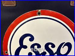 Vintage Esso gas oil advertising signs porcelain