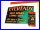 Vintage Eveready Dry Cell Battery Hot Spark Long Life 1' Metal Gasoline Oil Sign