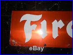 Vintage FIRESTONE TIRES Advertising 2-Sided GAS OIL ORANGE Advertising Sign