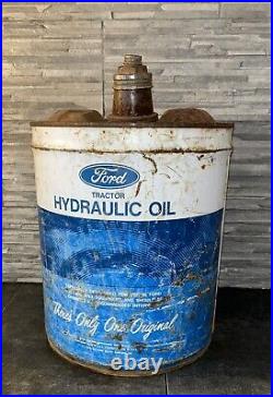 Vintage FORD Tractor Hydraulic Oil 5 Gallon Can EMPTY Made In USA Collectible