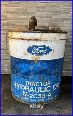 Vintage FORD Tractor Hydraulic Oil 5 Gallon Can EMPTY Made In USA Collectible