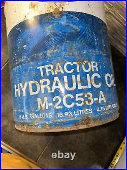 Vintage FORD Tractor Hydraulic Oil 5 Gallon Can EMPTY Made In USA Collectible