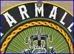 Vintage Farmall Tractor Supplies Porcelain Sign Gas Station Pump Oil Service Vintage Farmall Tractor Supplies Porcelain Sign Gas Station Pump Oil Service