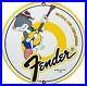 Vintage Fender Guitars Porcelain Stratocaster Sign Sales Service Gas Oil Amp