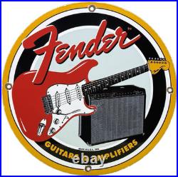 Vintage Fender Guitars Porcelain Stratocaster Sign Sales Service Gas Oil Amp Vintage Fender Guitars Porcelain Stratocaster Sign Sales Service Gas Oil Amp