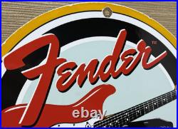 Vintage Fender Guitars Porcelain Stratocaster Sign Sales Service Gas Oil Amp Vintage Fender Guitars Porcelain Stratocaster Sign Sales Service Gas Oil Amp