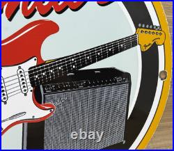 Vintage Fender Guitars Porcelain Stratocaster Sign Sales Service Gas Oil Amp Vintage Fender Guitars Porcelain Stratocaster Sign Sales Service Gas Oil Amp