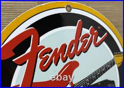 Vintage Fender Guitars Porcelain Stratocaster Sign Sales Service Gas Oil Amp Vintage Fender Guitars Porcelain Stratocaster Sign Sales Service Gas Oil Amp
