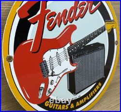 Vintage Fender Guitars Porcelain Stratocaster Sign Sales Service Gas Oil Amp Vintage Fender Guitars Porcelain Stratocaster Sign Sales Service Gas Oil Amp