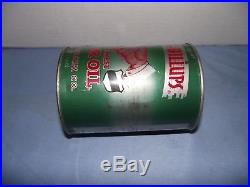 Vintage Fill-Up with Billups Motor Oil Can Graphic Metal 1 Quart Can (Full)
