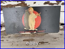 Vintage Fisk Tire Sign Radiator Cover Some Minor Wear. SHIPS FREE IN THE USA