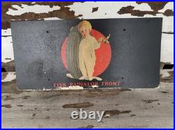 Vintage Fisk Tire Sign Radiator Cover Some Minor Wear. SHIPS FREE IN THE USA