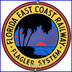 Vintage Florida East Coast Railway Porcelain Sign Gas Oil Train Station Keys Vintage Florida East Coast Railway Porcelain Sign Gas Oil Train Station Keys