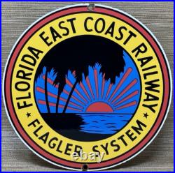 Vintage Florida East Coast Railway Porcelain Sign Gas Oil Train Station Keys Vintage Florida East Coast Railway Porcelain Sign Gas Oil Train Station Keys