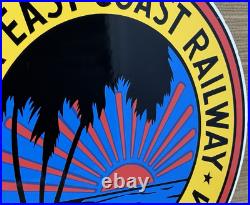 Vintage Florida East Coast Railway Porcelain Sign Gas Oil Train Station Keys Vintage Florida East Coast Railway Porcelain Sign Gas Oil Train Station Keys