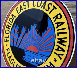 Vintage Florida East Coast Railway Porcelain Sign Gas Oil Train Station Keys Vintage Florida East Coast Railway Porcelain Sign Gas Oil Train Station Keys