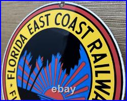Vintage Florida East Coast Railway Porcelain Sign Gas Oil Train Station Keys Vintage Florida East Coast Railway Porcelain Sign Gas Oil Train Station Keys