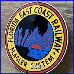 Vintage Florida East Coast Railway Porcelain Sign Gas Oil Train Station Keys Vintage Florida East Coast Railway Porcelain Sign Gas Oil Train Station Keys