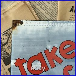 Vintage Flying A Gasoline Oil Pump Station 8x12 Inches Porcelain Enamel Sign